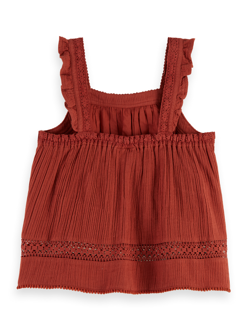 Girls LACE DETAIL CRINKLE COTTON TANK
