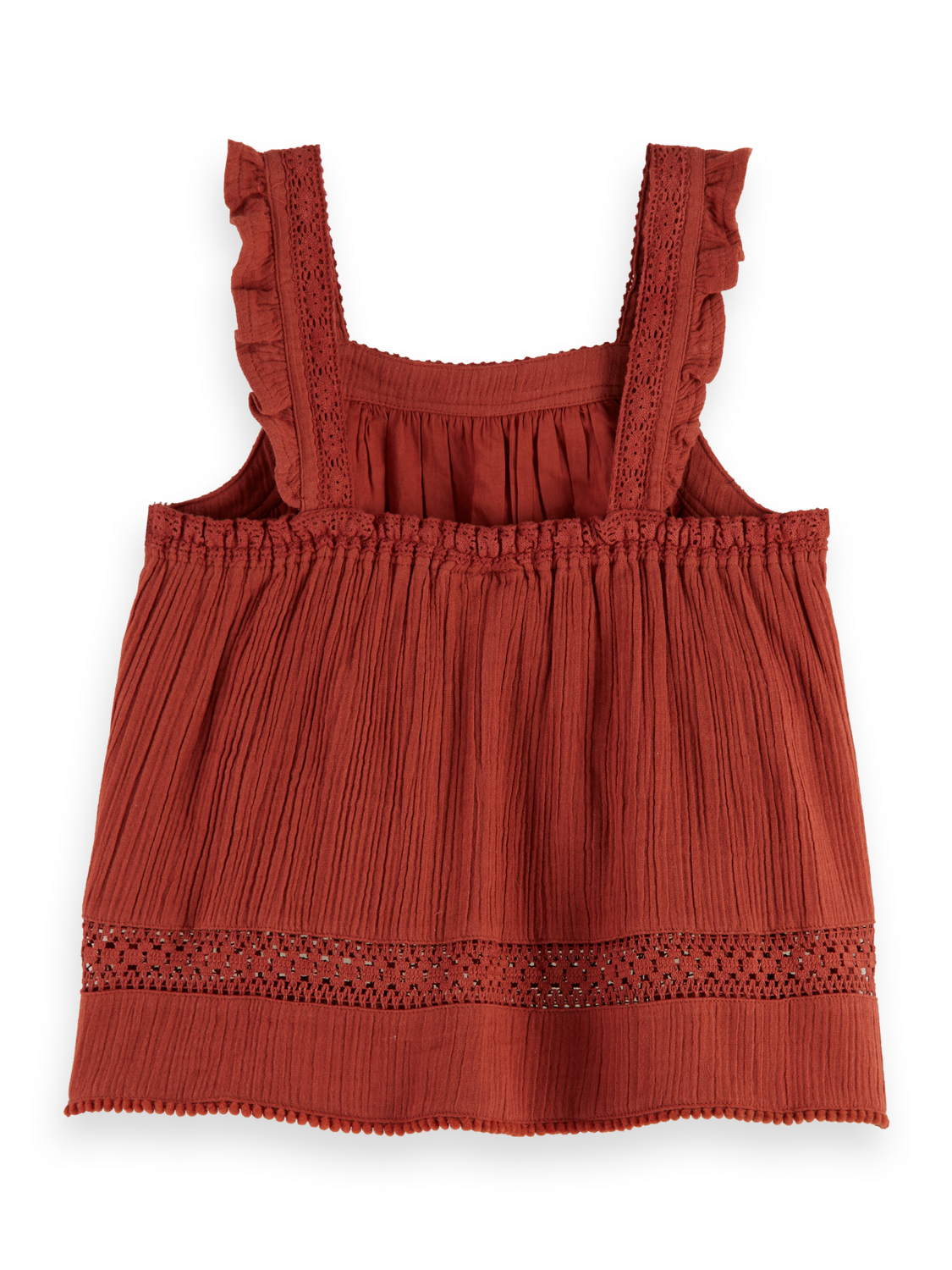 Girls LACE DETAIL CRINKLE COTTON TANK