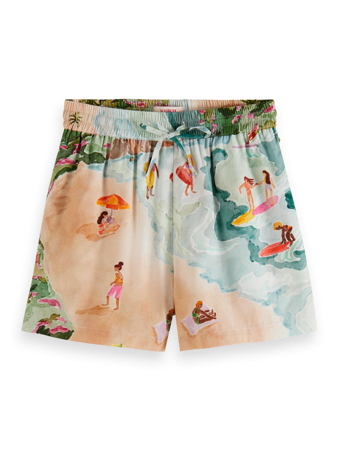 BEACH LIFE PLACED PRINT SHORTS
