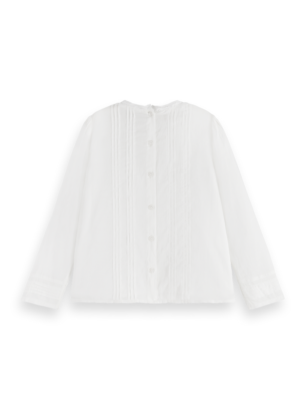 DELICATE LACE DETAIL LONG-SLEEVED TOP