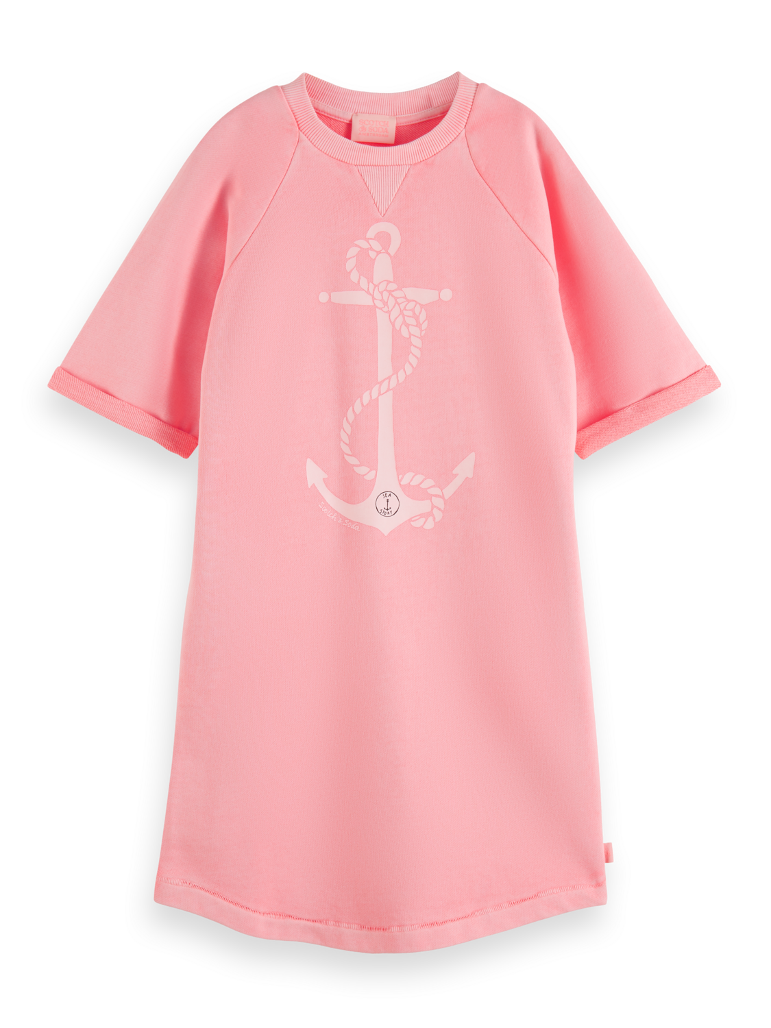 Girls GARMENT-DYED SHORT-SLEEVED SWEAT DRESS
