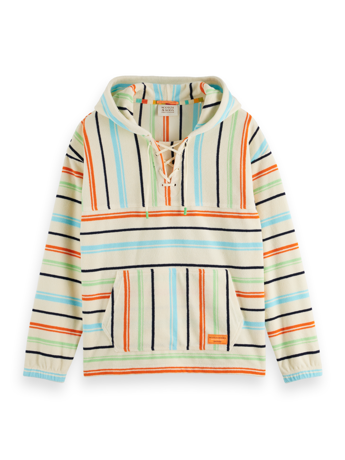 TOWELLING STRIPED HOODIE