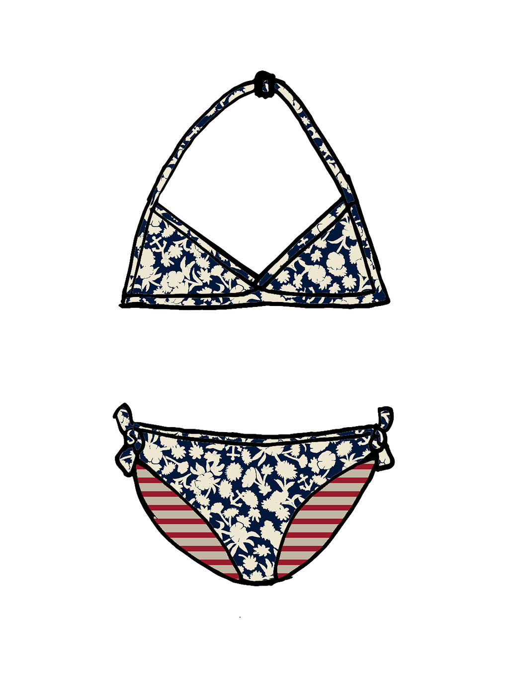 Girls REVERSIBLE PRINTED BIKINI