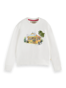 EMBROIDERED AND PRINTED RELAXED-FIT SWEATSHIRT