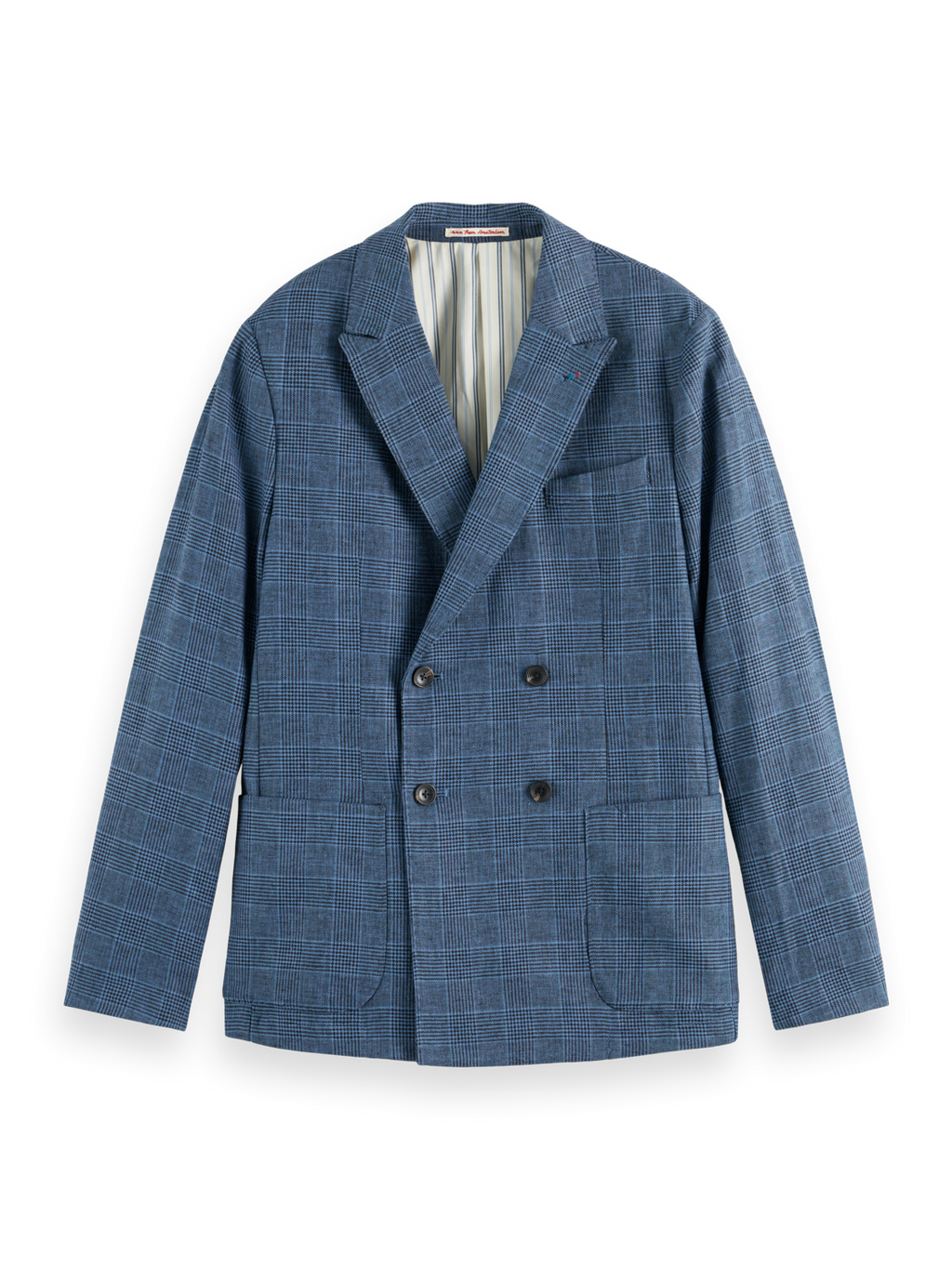 DOUBLE-BREASTED CHECK BLAZER