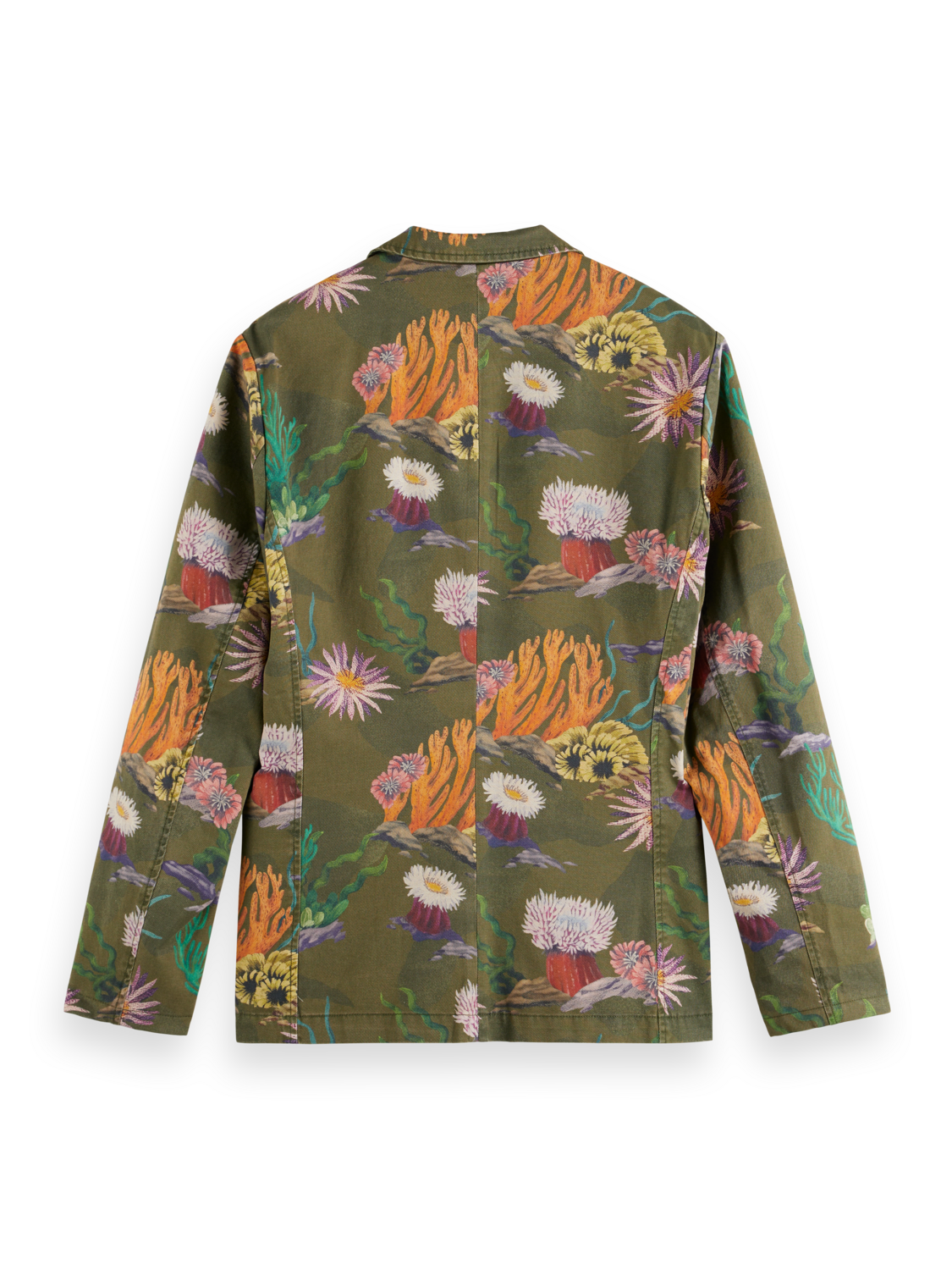 ALLOVER PRINTED TWILL SAFARI BLAZER