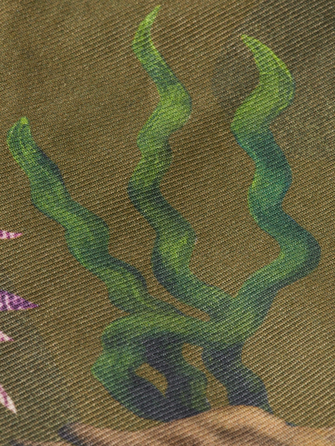 ALLOVER PRINTED TWILL SAFARI BLAZER