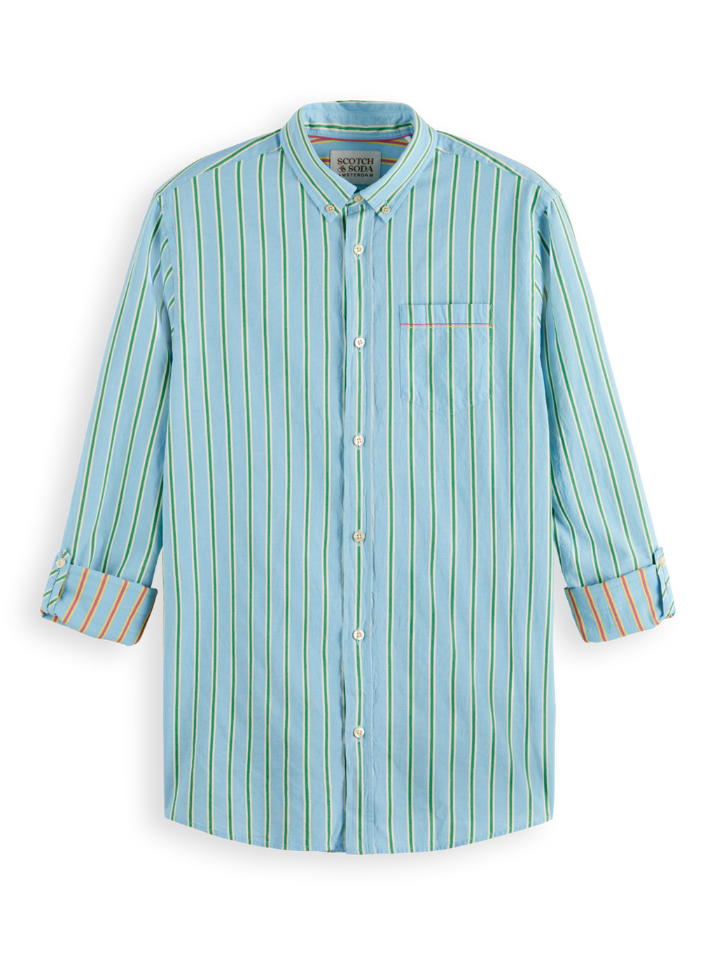 DOBBY STRIPE ROLL UP SLEEVES