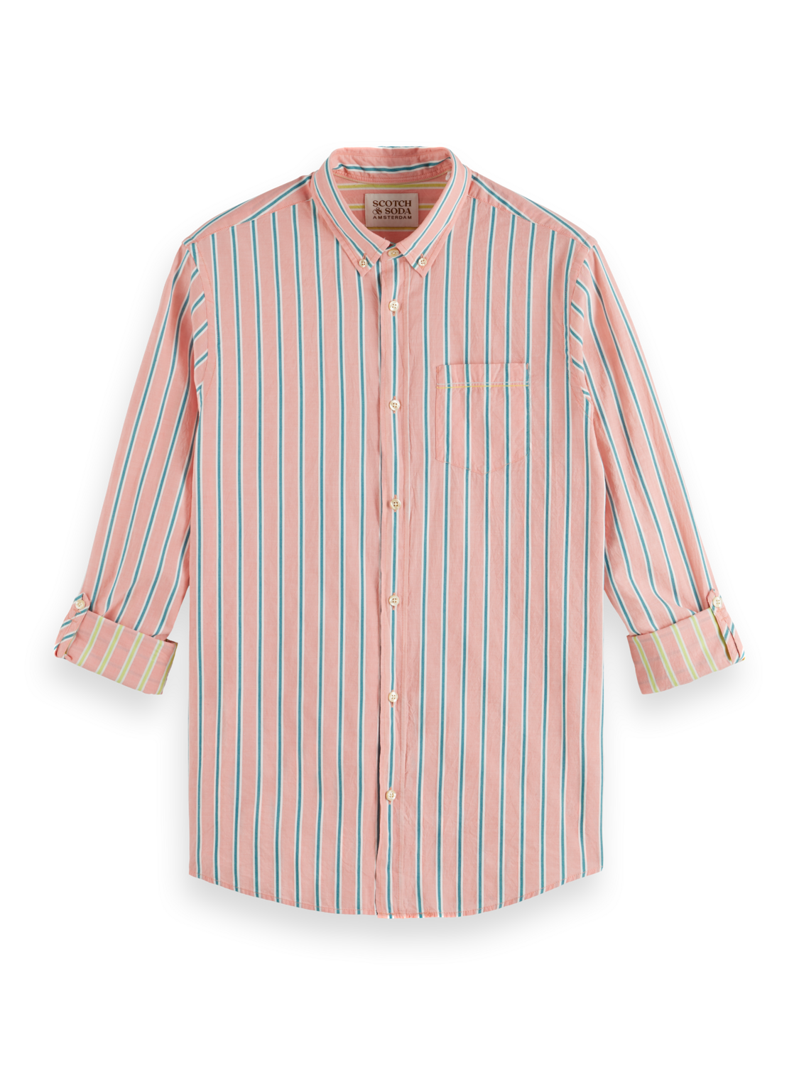 DOBBY STRIPE ROLL UP SLEEVES