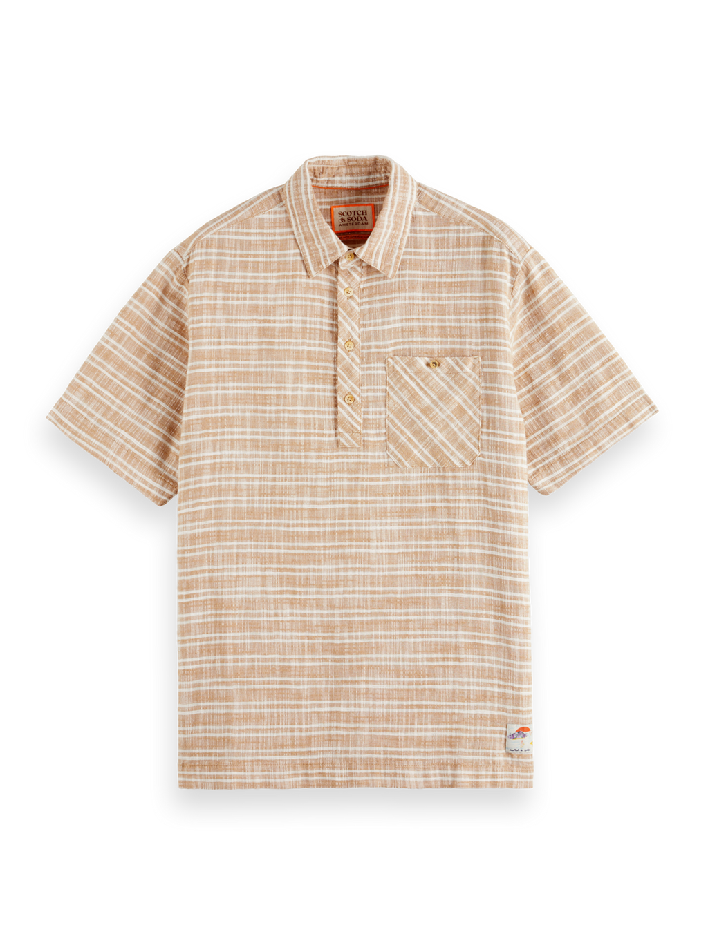 HORIZONTAL COTTON LINEN STRIPE SHIRT
