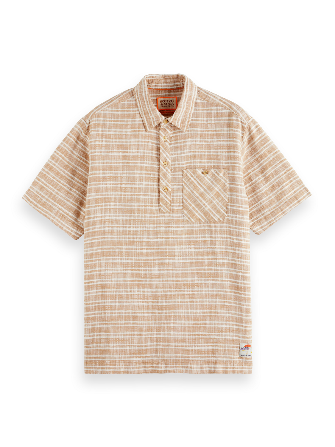 HORIZONTAL COTTON LINEN STRIPE SHIRT