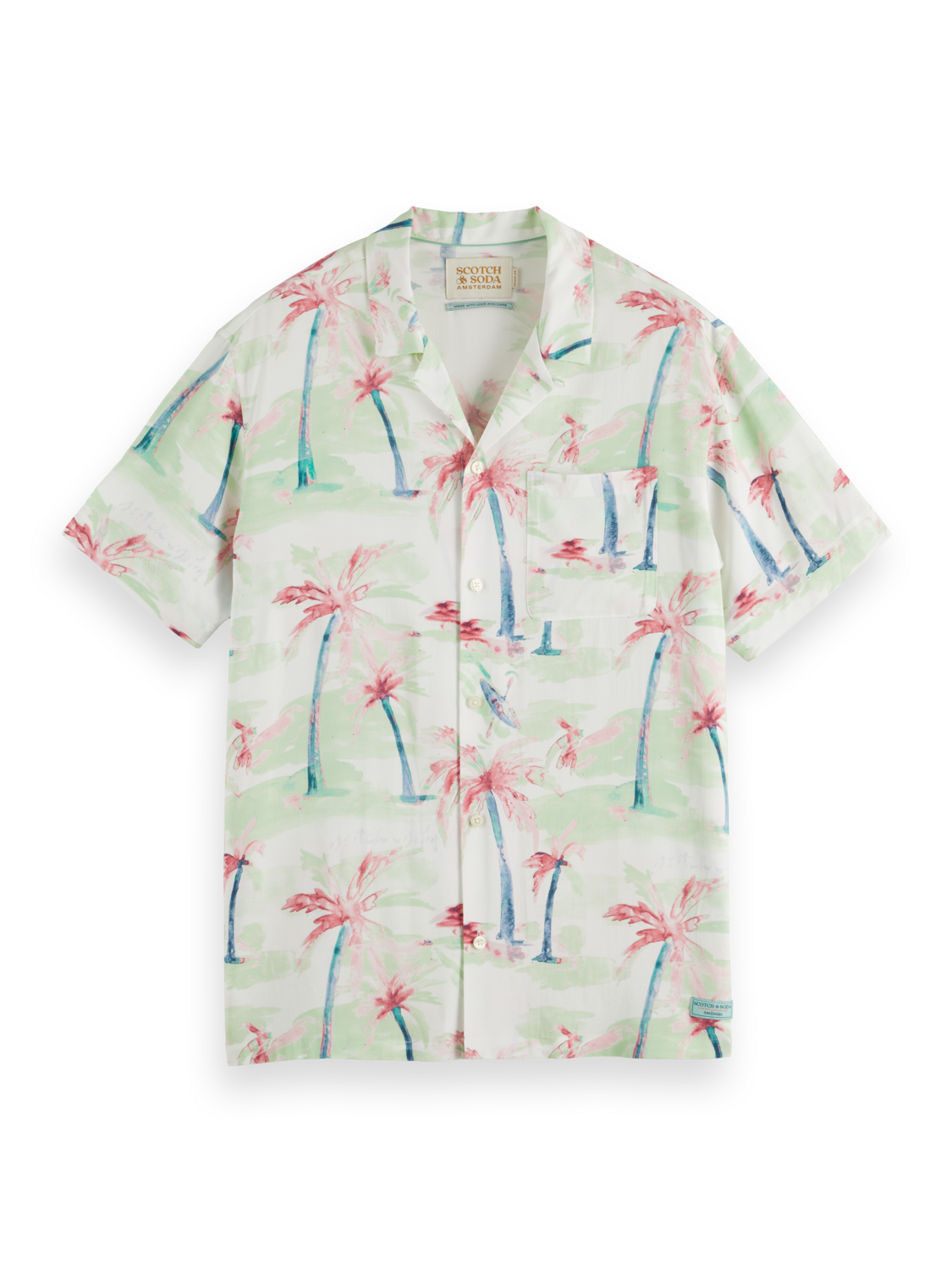 ALLOVER PRINTED VISCOSE SHORT SLEEVE SHIRT