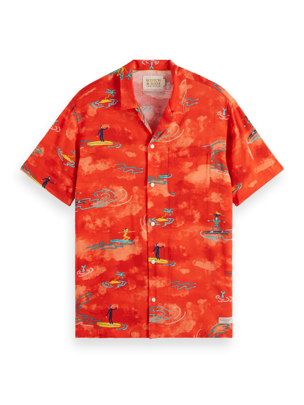 ALLOVER PRINTED VISCOSE SHORT SLEEVE SHIRT