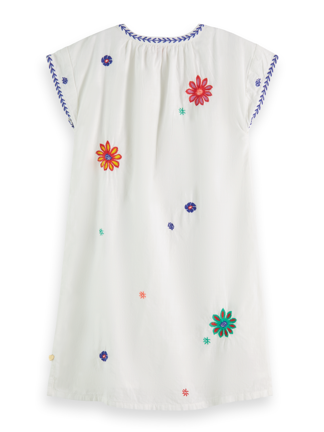 FLOWER EMBROIDERED KAFTAN DRESS