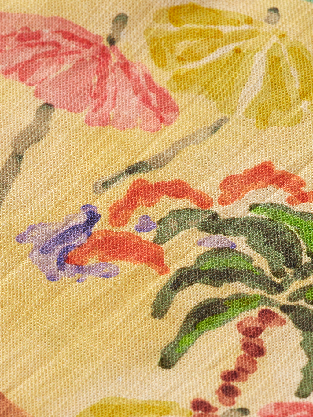ALL-OVER PRINTED LINEN SHORTS