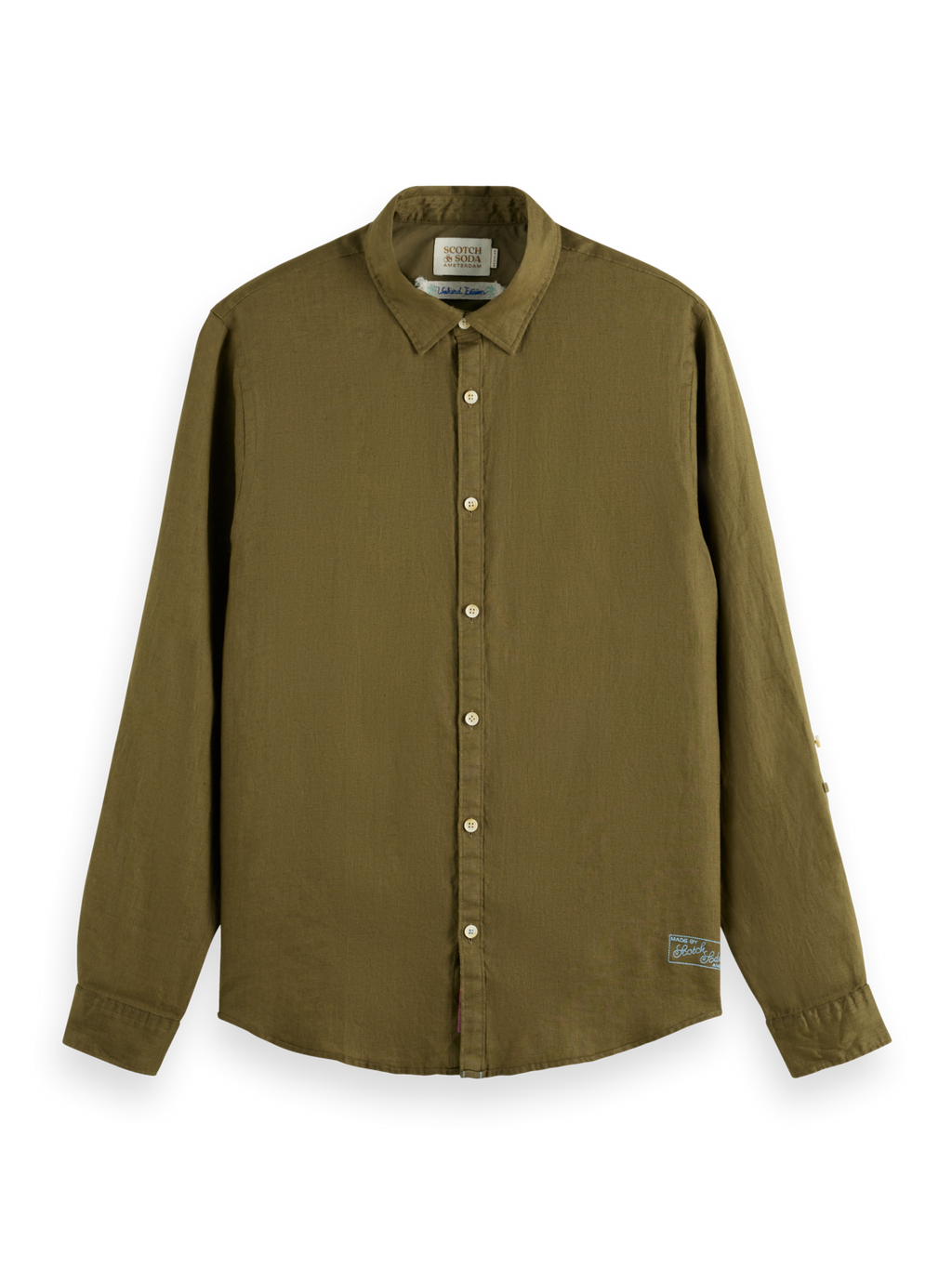 LINEN SHIRT WITH ROLL-UP