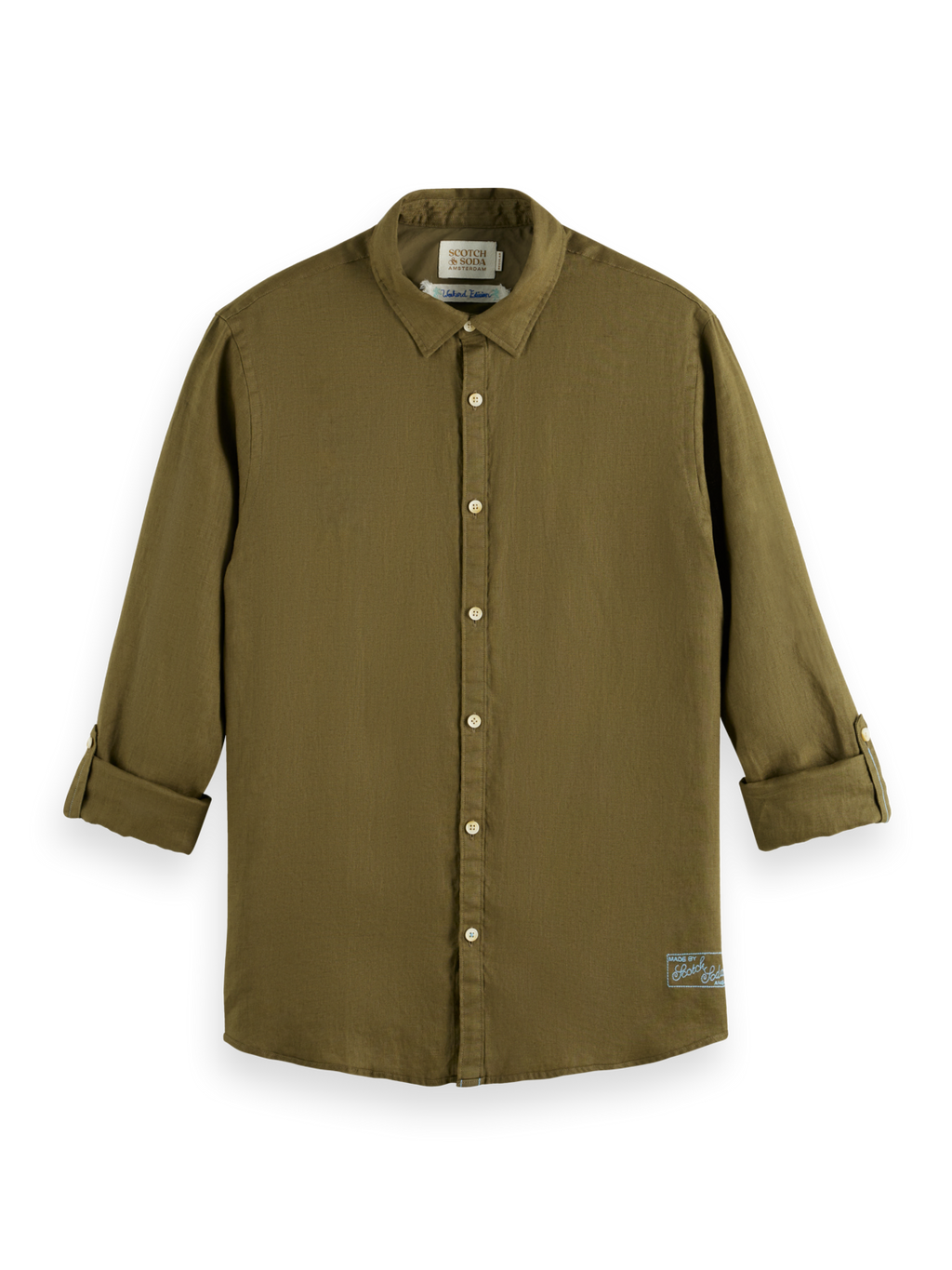 LINEN SHIRT WITH ROLL-UP