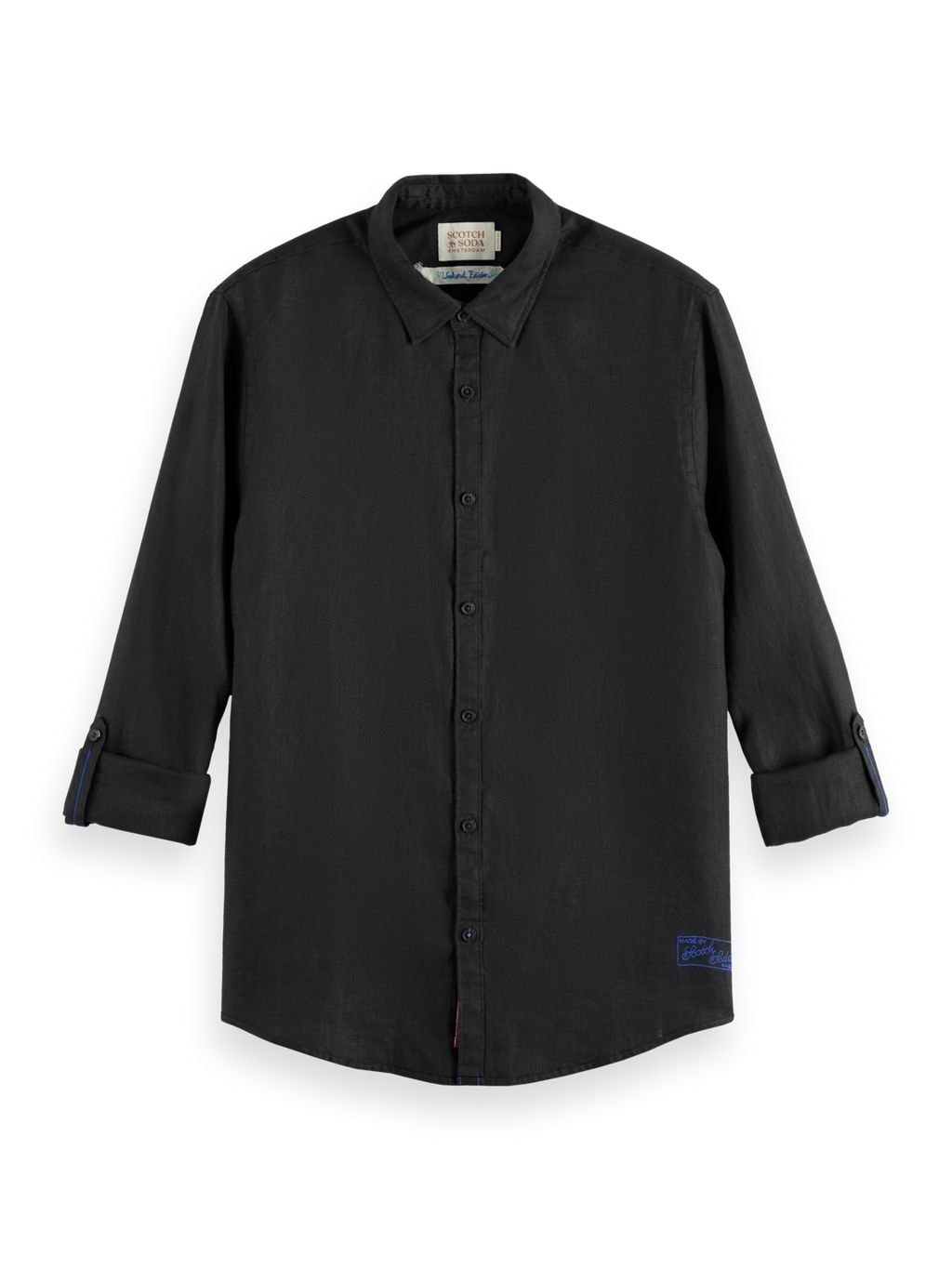 LINEN SHIRT WITH ROLL-UP