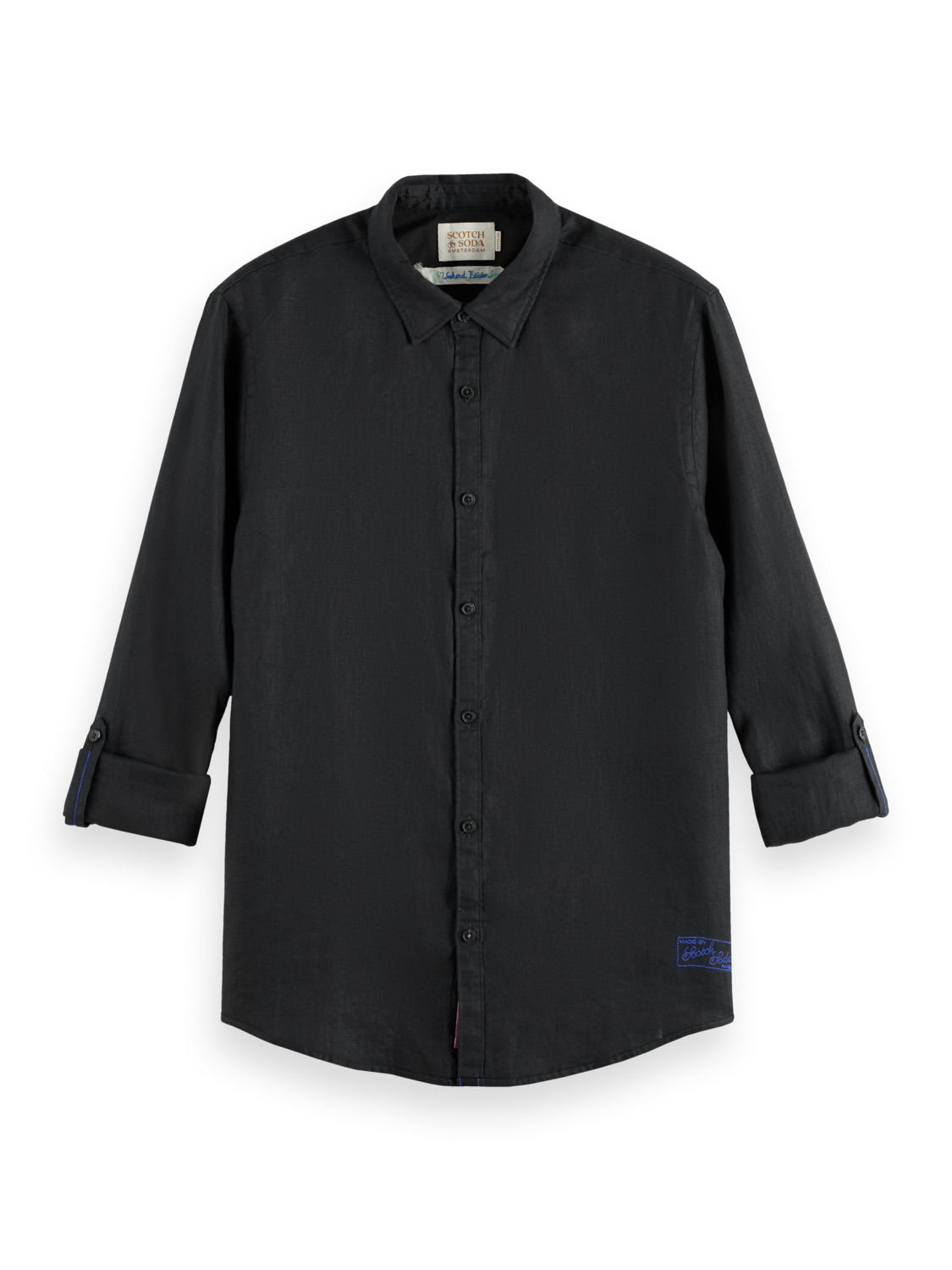 LINEN SHIRT WITH ROLL-UP