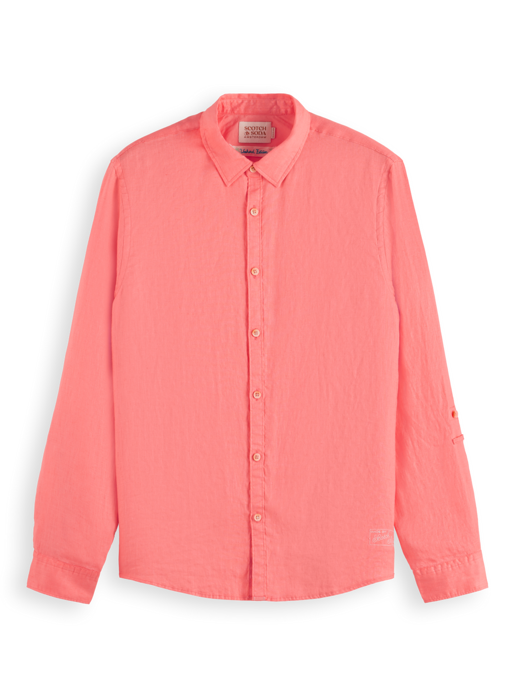LINEN SHIRT WITH ROLL-UP