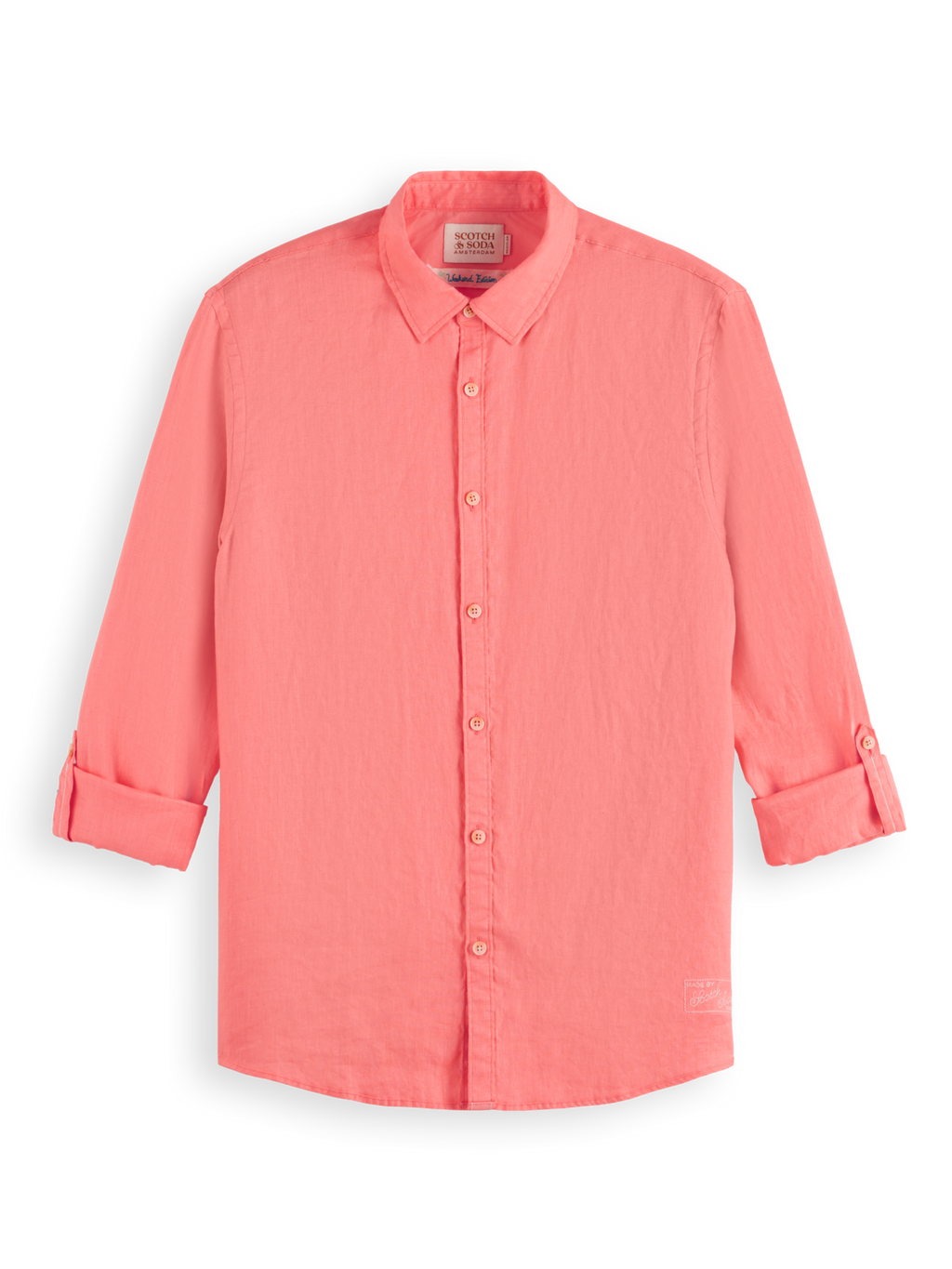 LINEN SHIRT WITH ROLL-UP