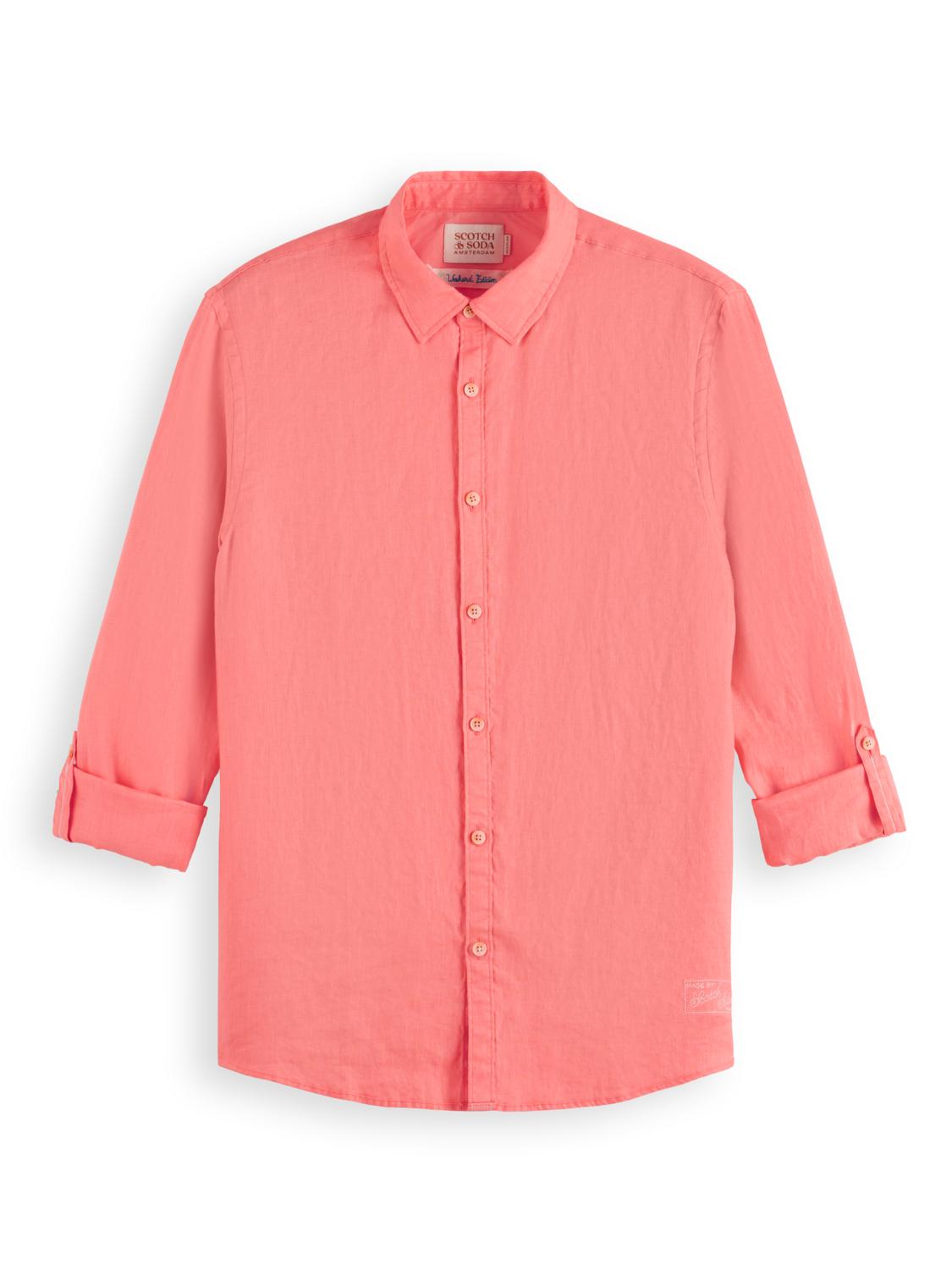 LINEN SHIRT WITH ROLL-UP