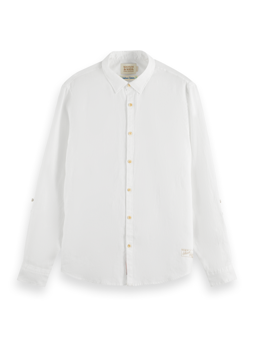 LINEN SHIRT WITH ROLL-UP