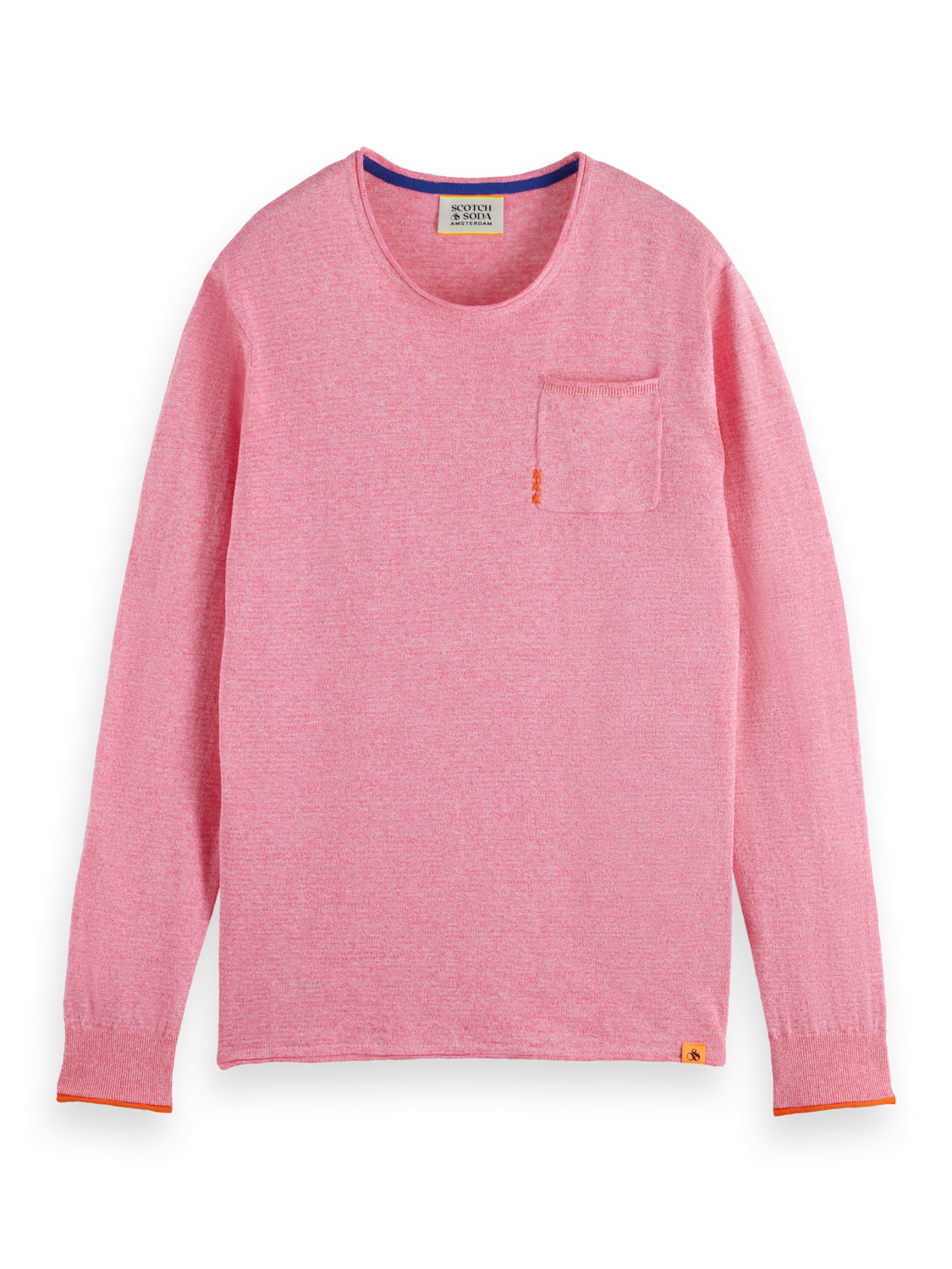 LINEN COTTON BLEND CREW NECK