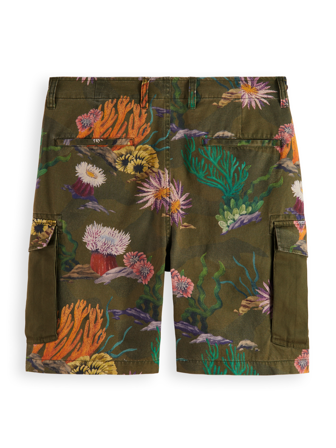 SEASONAL - RELAXED PRINTED TWILL CARGO SHORTS