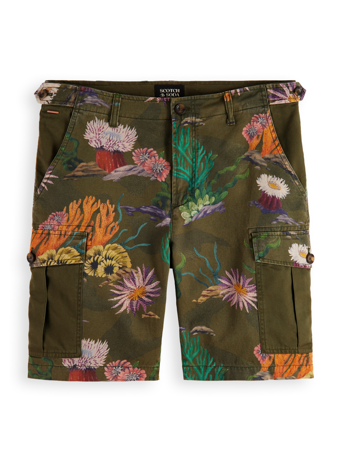 SEASONAL - RELAXED PRINTED TWILL CARGO SHORTS