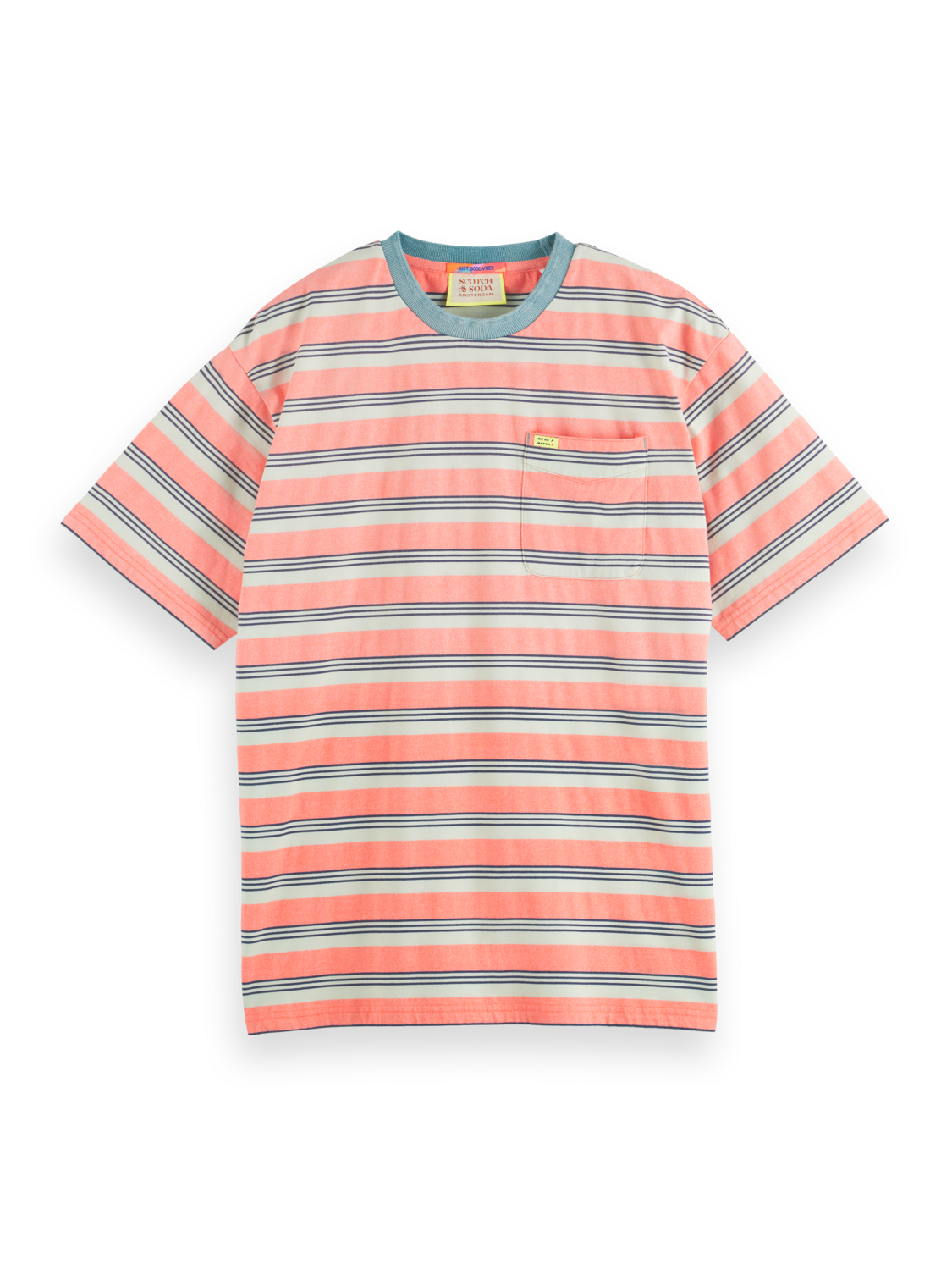 YARN DYE STRIPE POCKET T-SHIRT