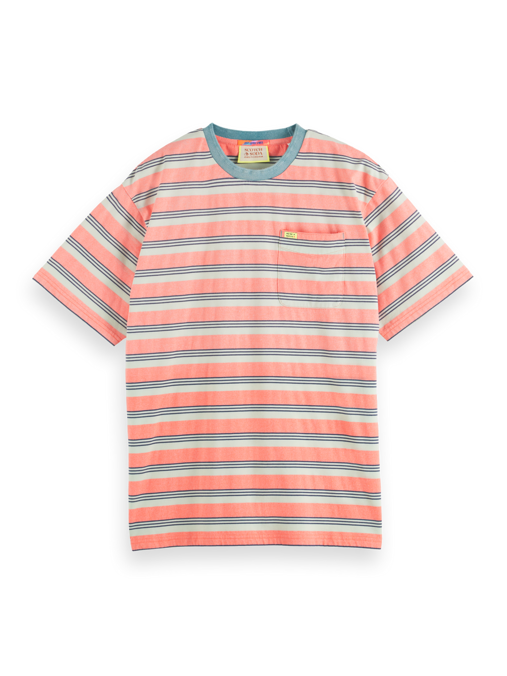 YARN DYE STRIPE POCKET T-SHIRT