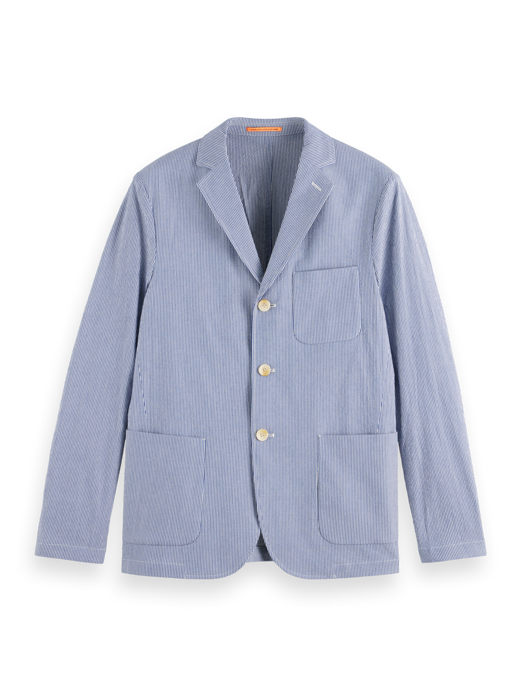 UNCONSTRUCTED STRIPED SEERSUCKER BLAZER