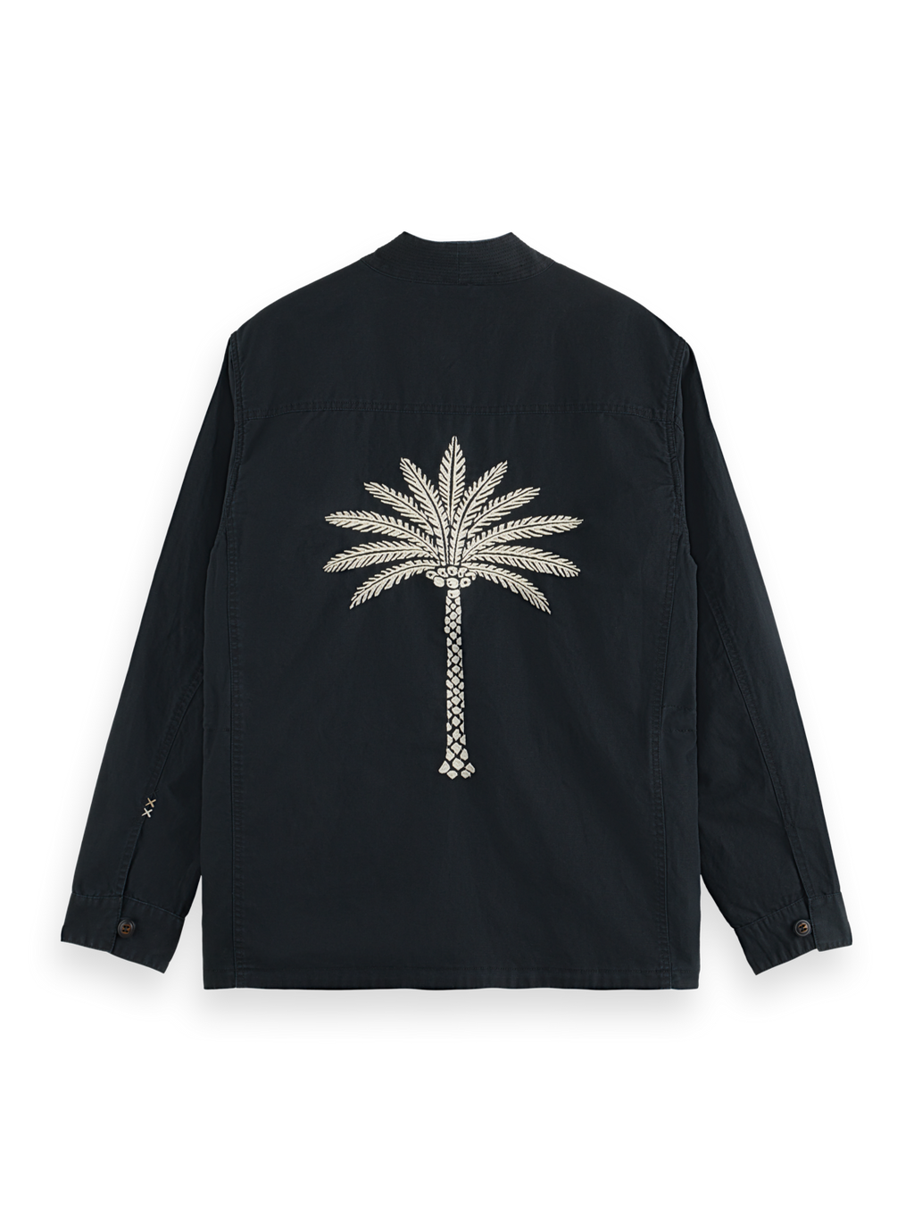EMBROIDERED COTTON/LINEN CANVAS KIMONO JACKET