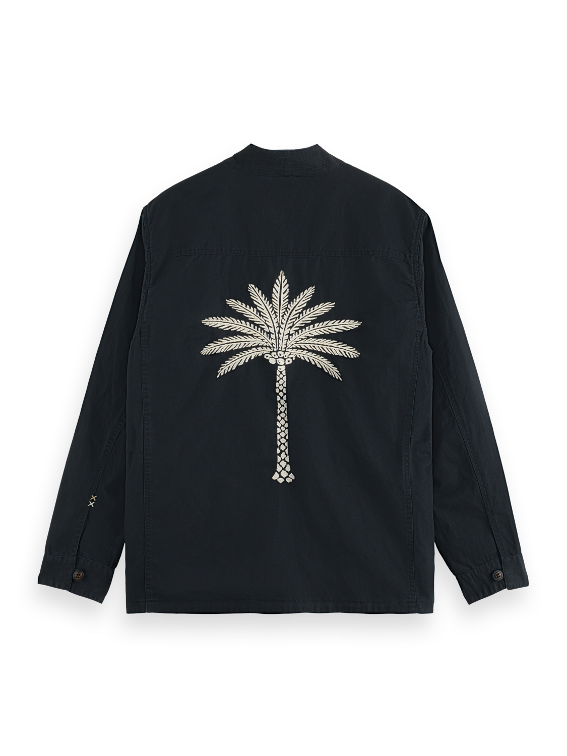 EMBROIDERED COTTON/LINEN CANVAS KIMONO JACKET