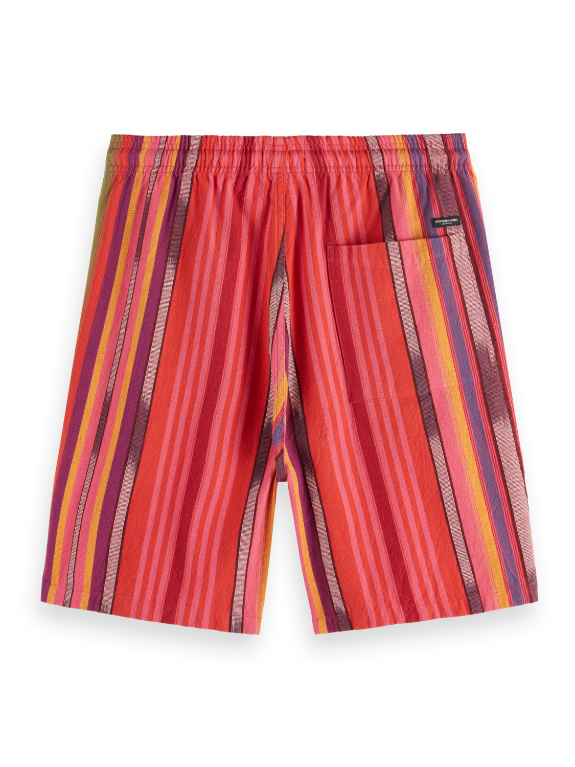SEASONAL- STRIPED COTTON-OXFORD BERMUDA SHORT