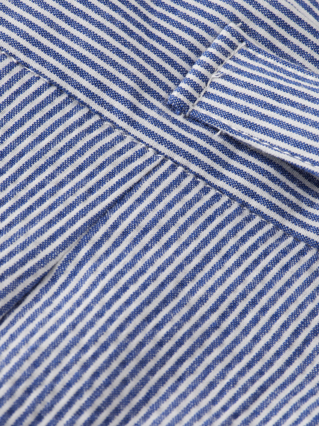 TWILT- STRIPED COTTON-BLEND PLEATED SEERSUCKER SHORT