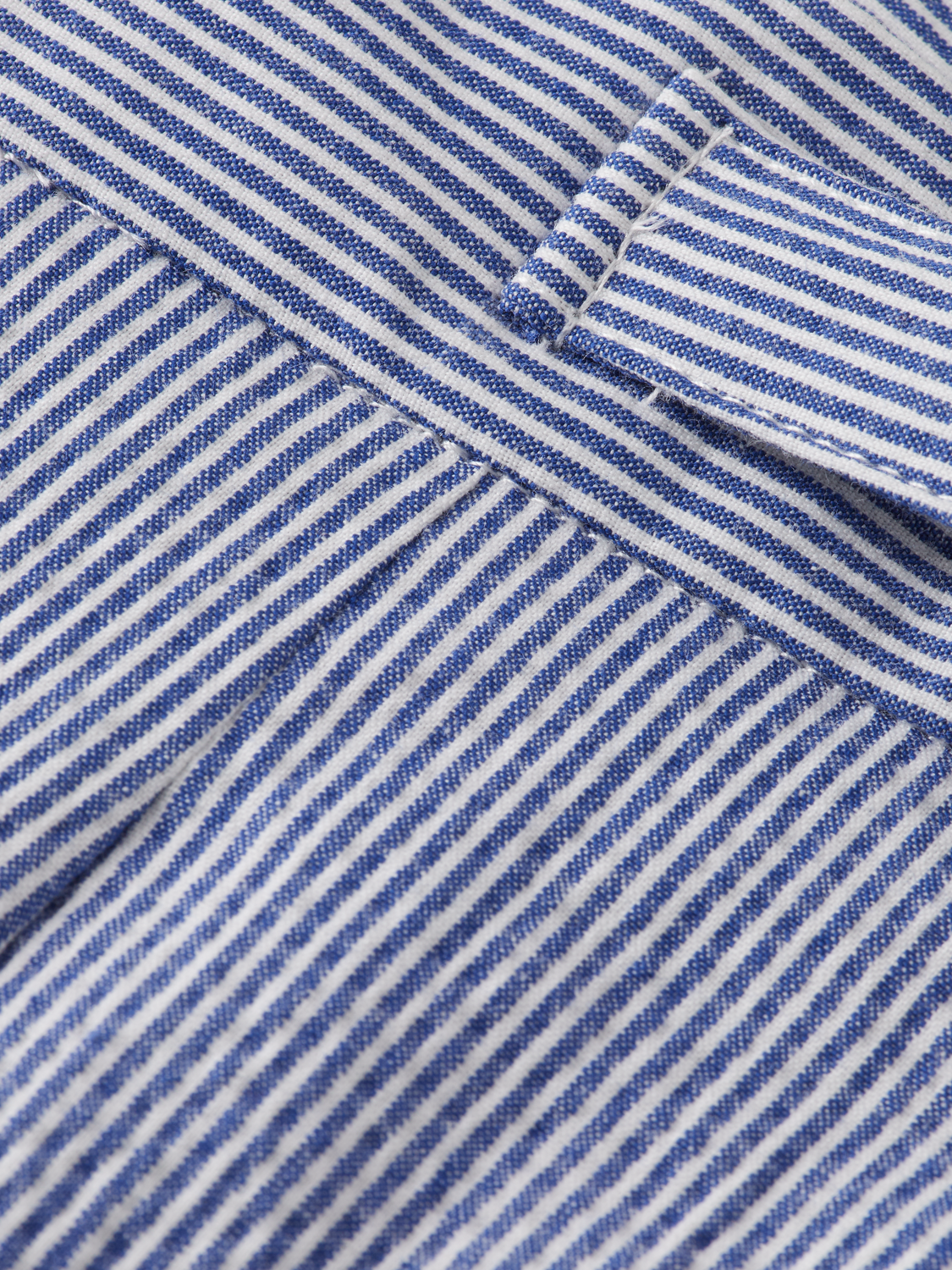 TWILT- STRIPED COTTON-BLEND PLEATED SEERSUCKER SHORT