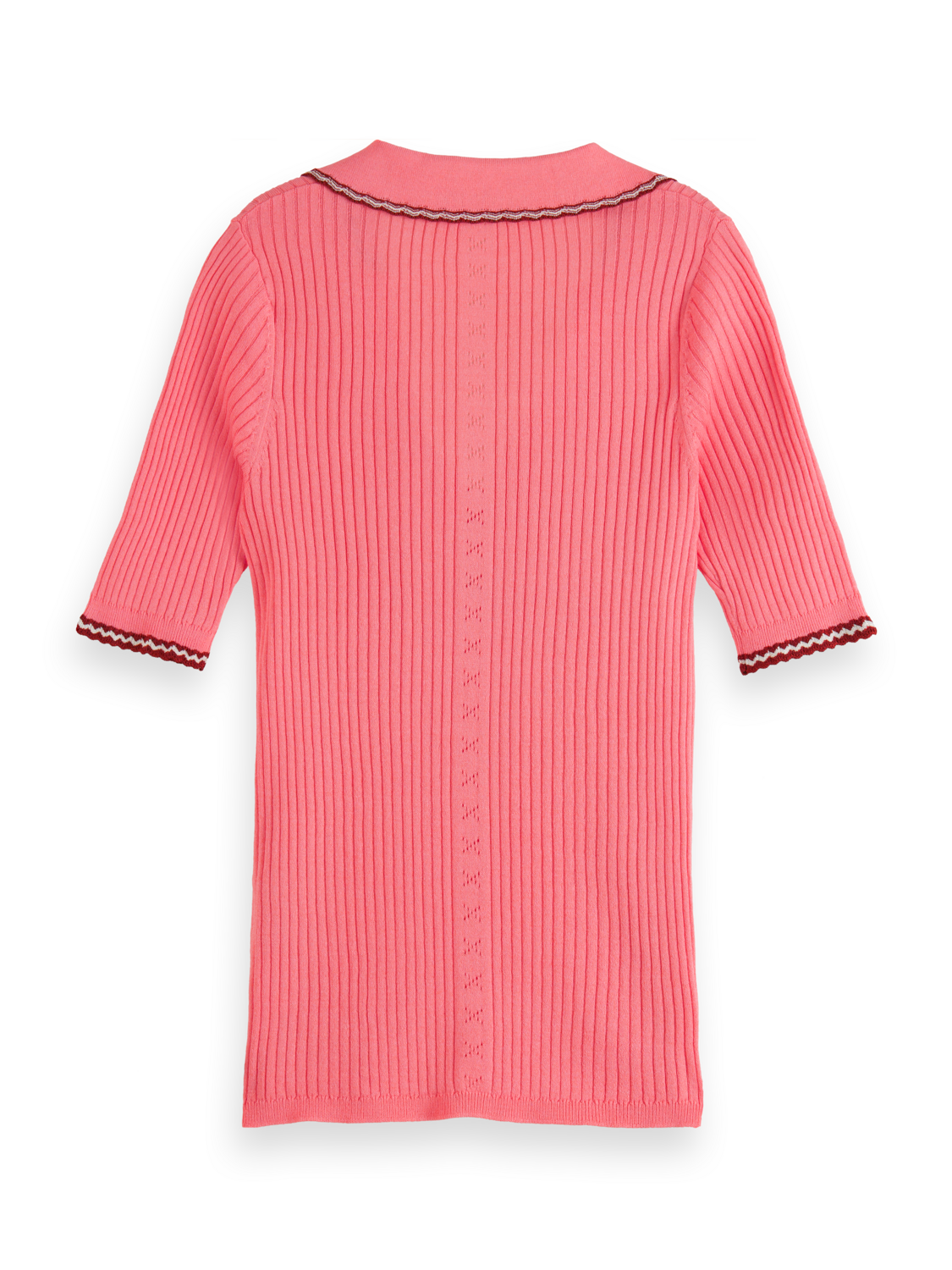 RIB COLLARED KNITTED TEE