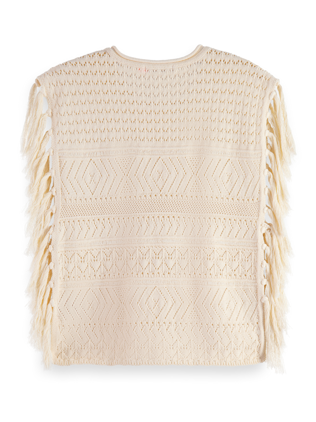 POINTELLE STITCH KNITTED TANK WITH FRINGING