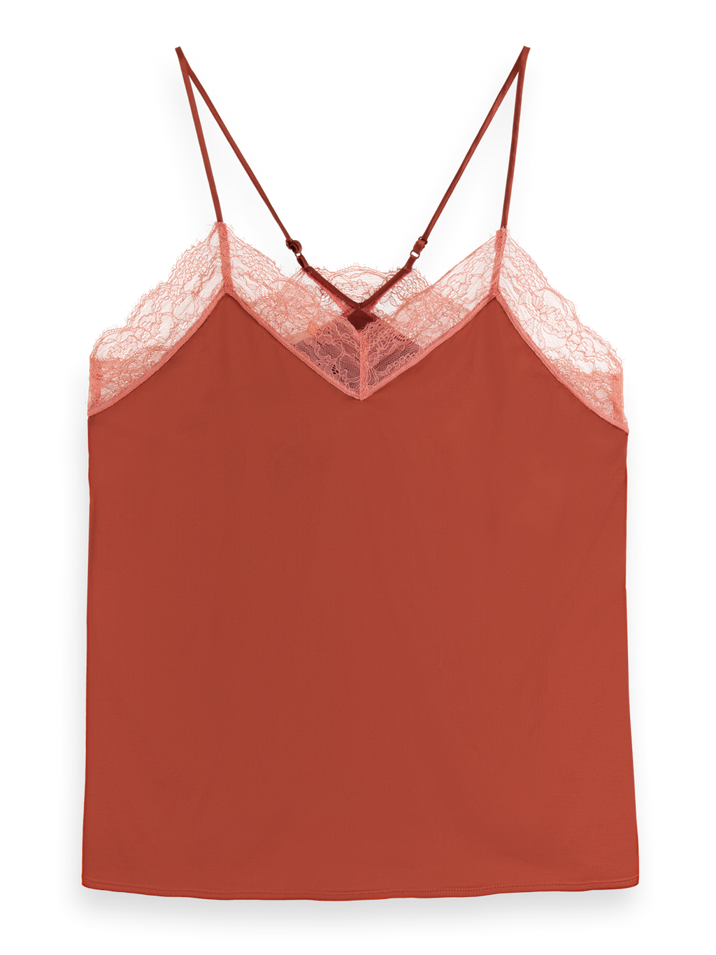 SATIN CAMISOLE WITH LACE DETIAL