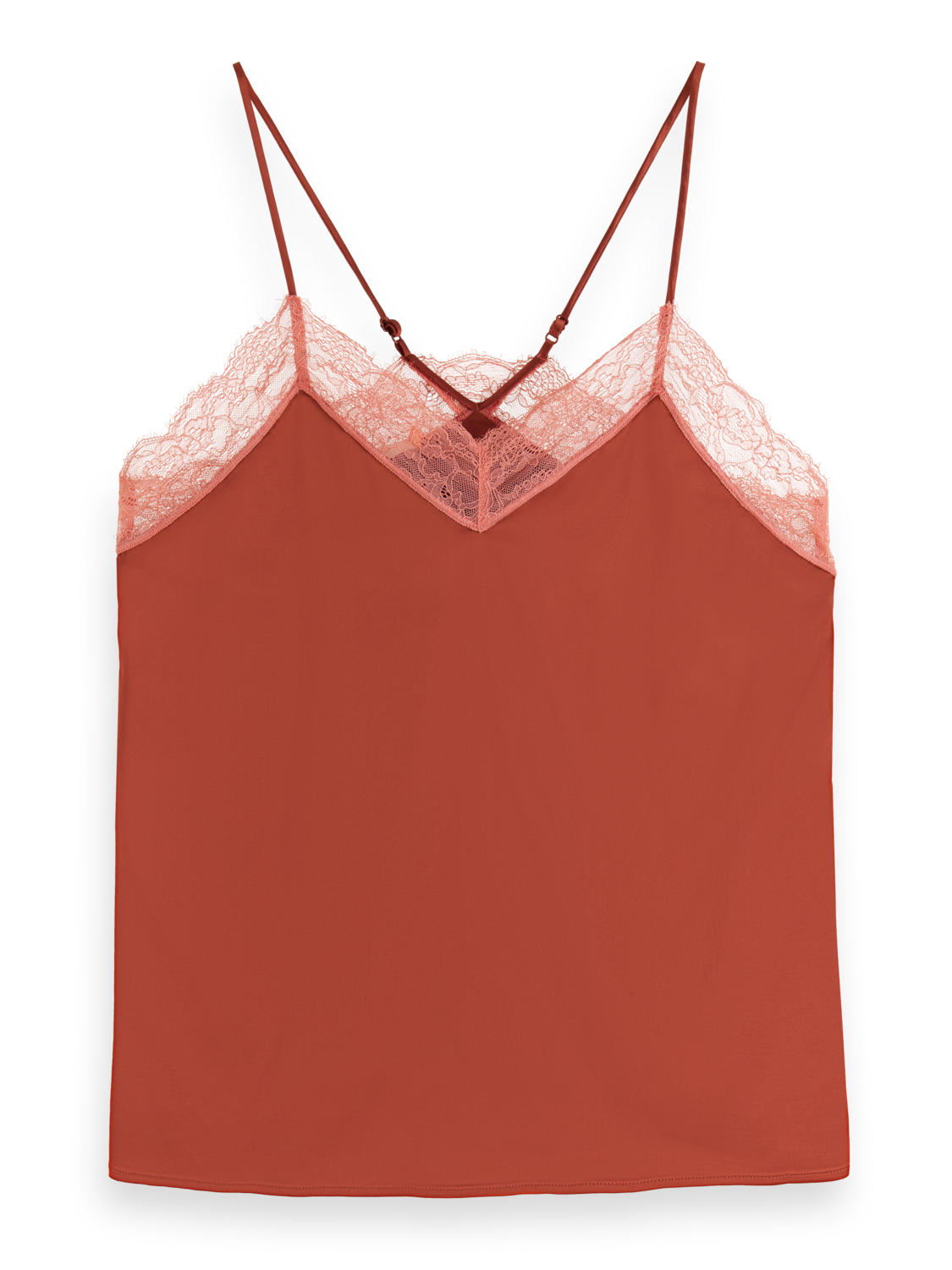 SATIN CAMISOLE WITH LACE DETIAL