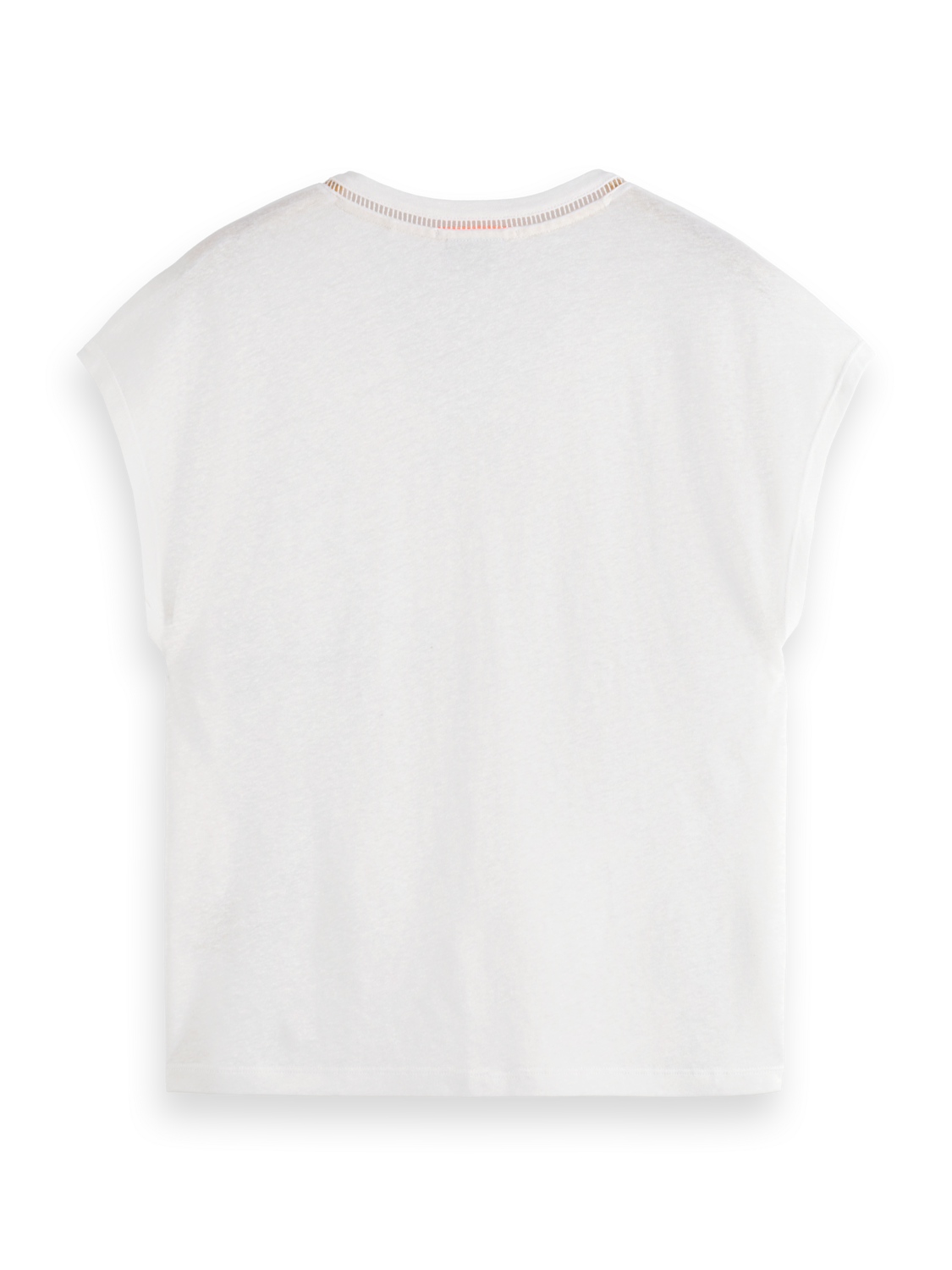 V-NECK LADDER DETAIL LOOSE FIT T-SHIRT