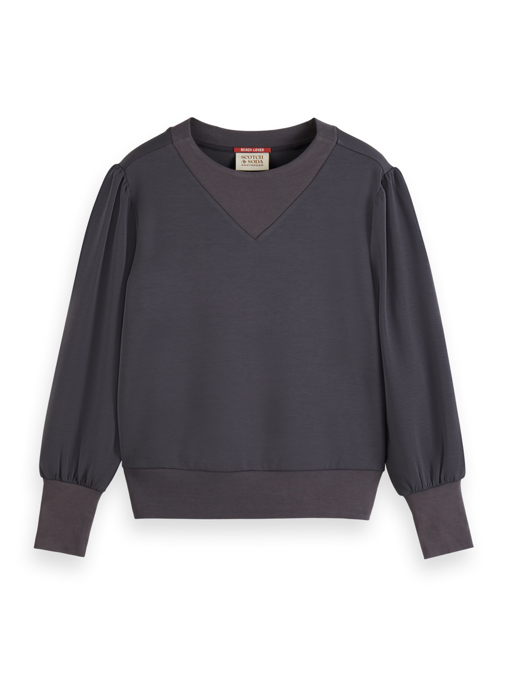 RUCHED YOKE SEAM MODAL SWEATSHIRT