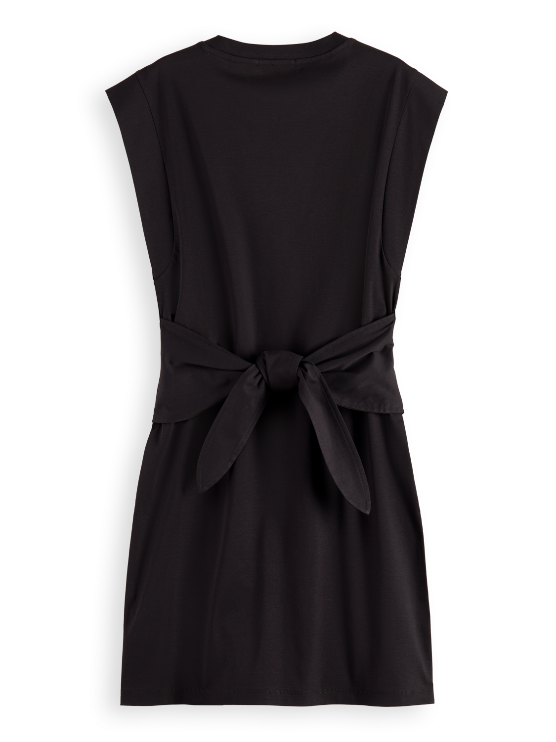 TIE WAIST MINI JERSEY DRESS