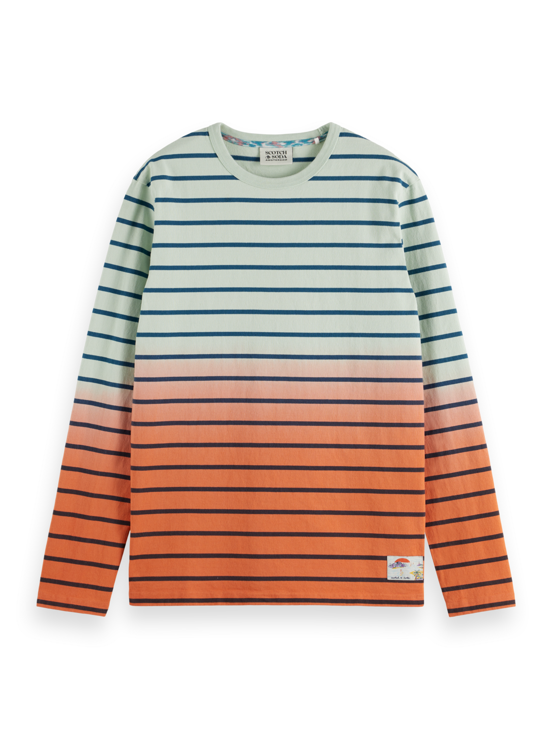 DIP DYE STRIPED LS T-SHIRT