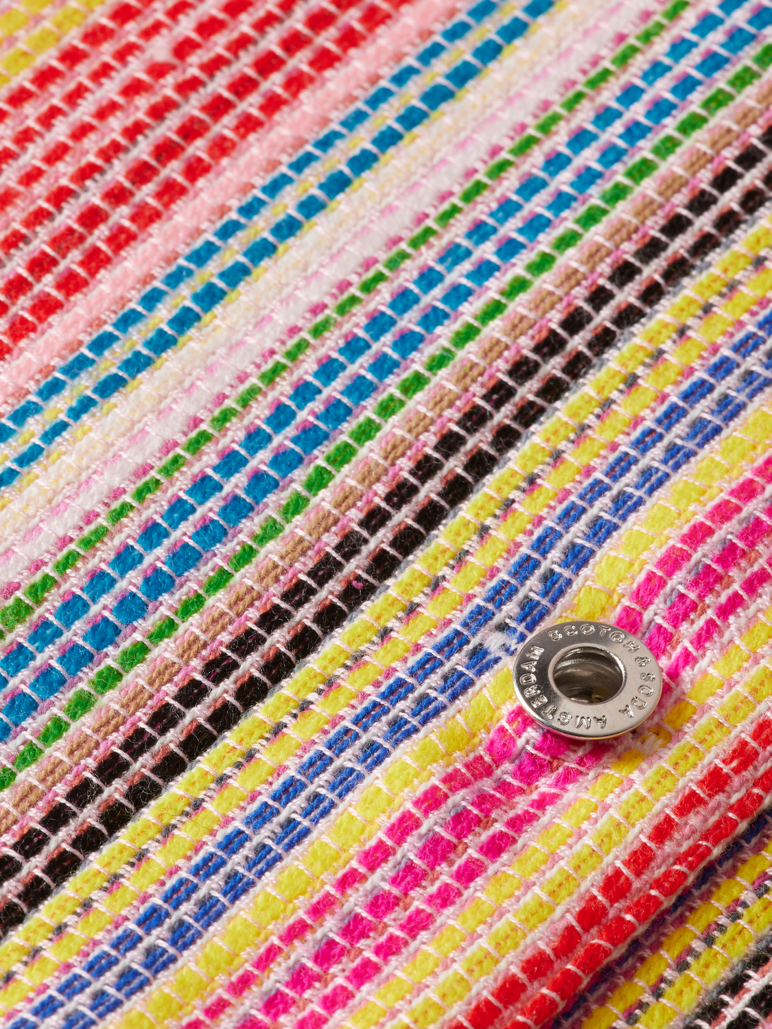 SHORT TRUCKER JACKET IN MULTI COLOUR STRIPE
