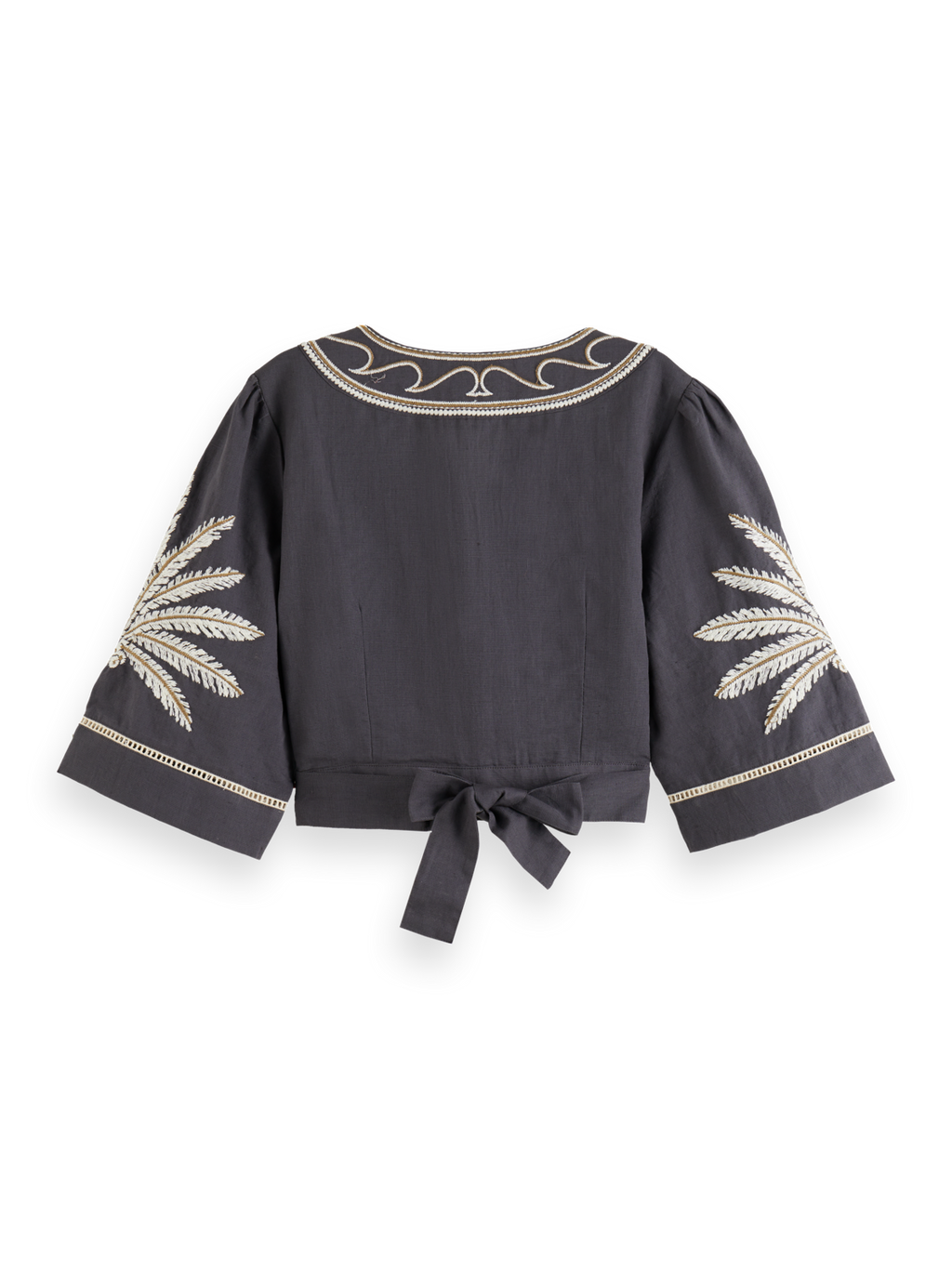 EMBROIDERED CROP TOP