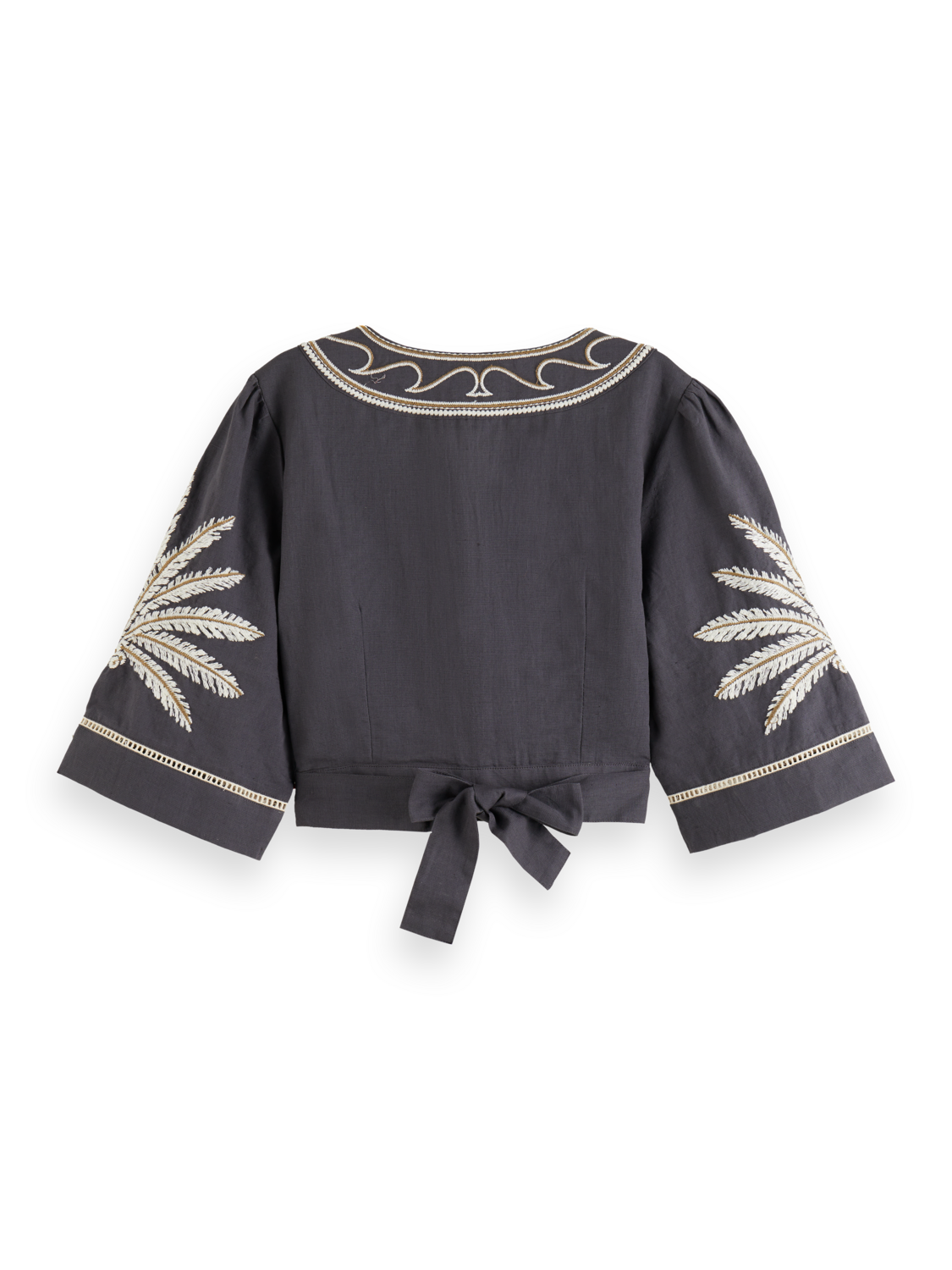 EMBROIDERED CROP TOP
