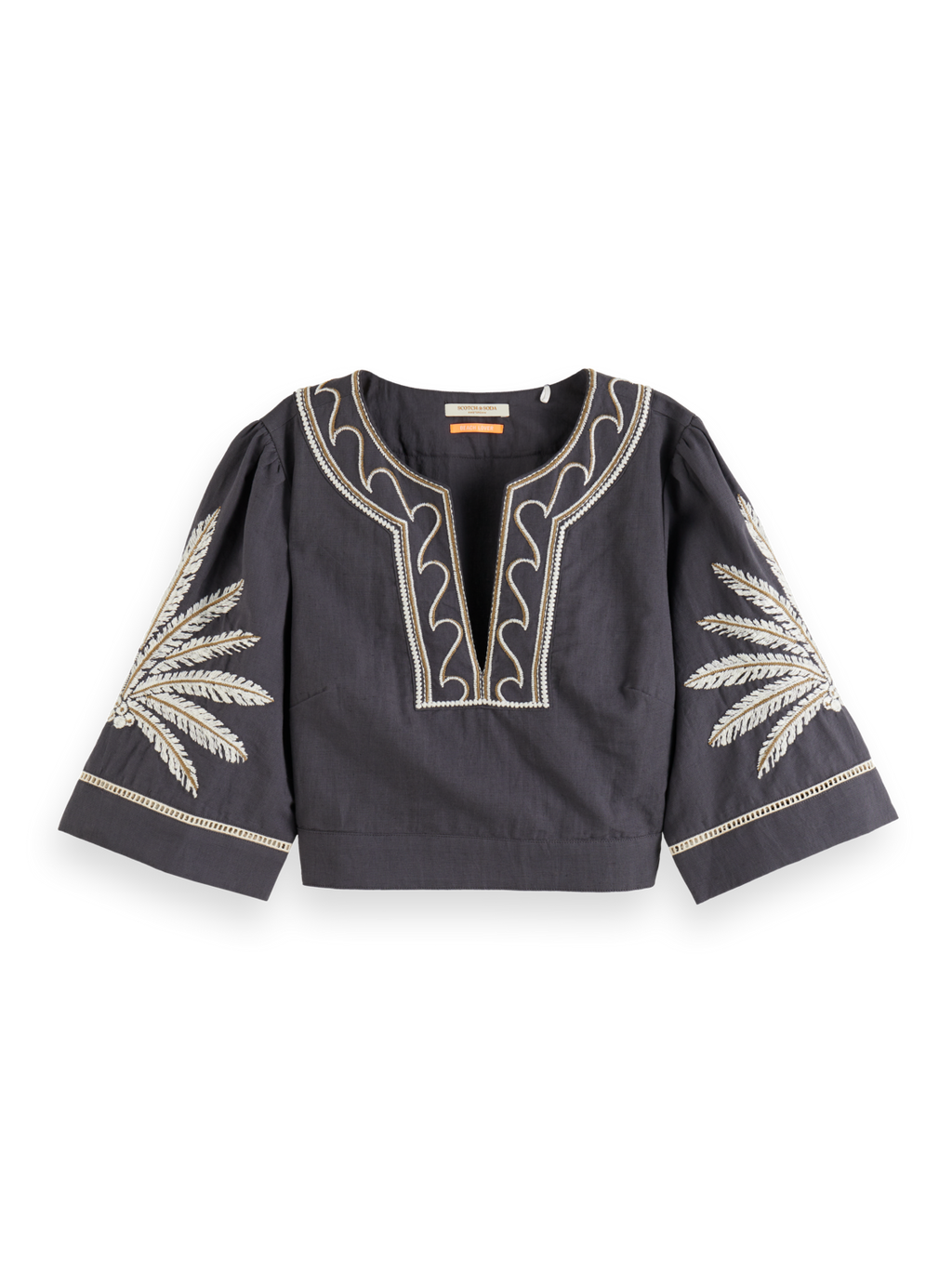 EMBROIDERED CROP TOP